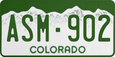 CO license plate ASM902