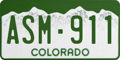 CO license plate ASM911