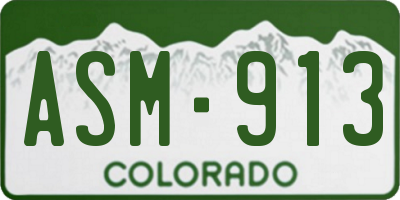 CO license plate ASM913