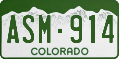 CO license plate ASM914