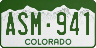 CO license plate ASM941