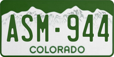 CO license plate ASM944