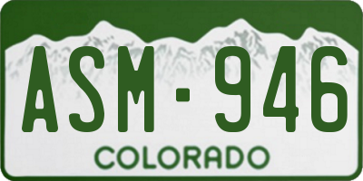 CO license plate ASM946