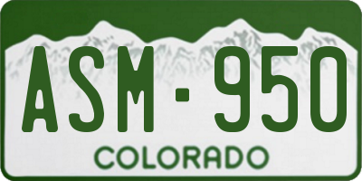 CO license plate ASM950
