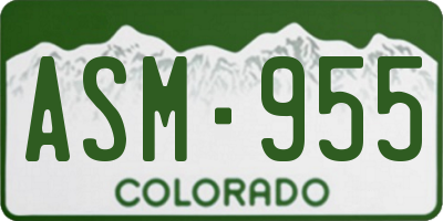 CO license plate ASM955