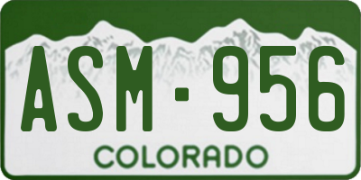 CO license plate ASM956