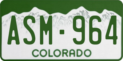 CO license plate ASM964