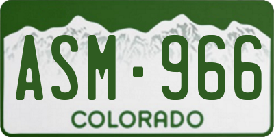 CO license plate ASM966