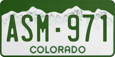 CO license plate ASM971