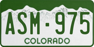CO license plate ASM975
