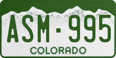 CO license plate ASM995
