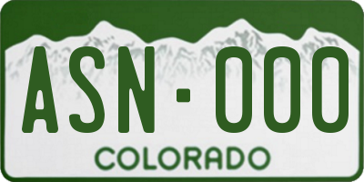 CO license plate ASN000