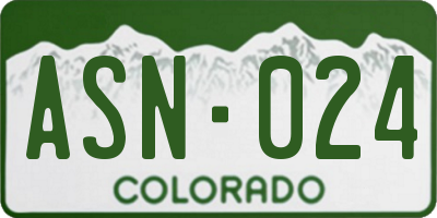 CO license plate ASN024