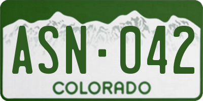 CO license plate ASN042