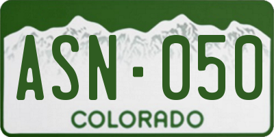 CO license plate ASN050