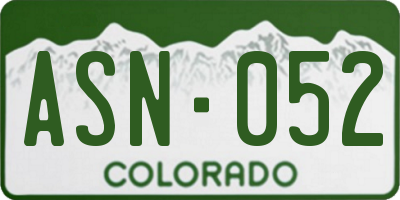CO license plate ASN052