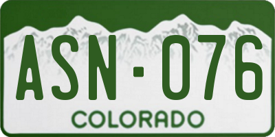 CO license plate ASN076