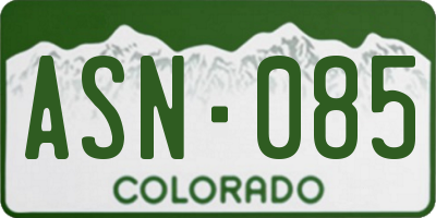 CO license plate ASN085
