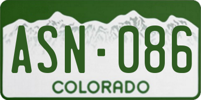 CO license plate ASN086