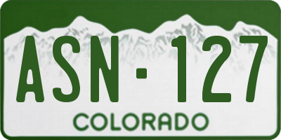 CO license plate ASN127