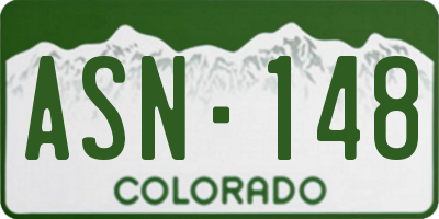 CO license plate ASN148