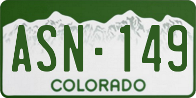 CO license plate ASN149