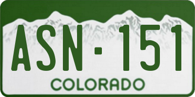 CO license plate ASN151