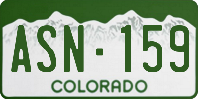 CO license plate ASN159