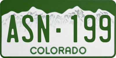 CO license plate ASN199