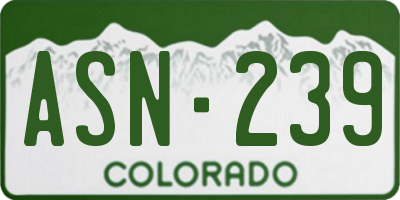 CO license plate ASN239