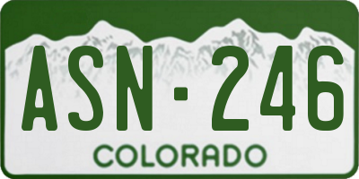 CO license plate ASN246