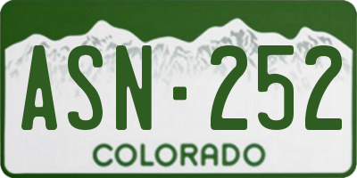 CO license plate ASN252