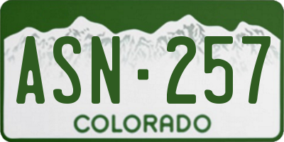 CO license plate ASN257