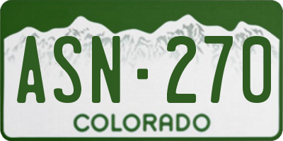 CO license plate ASN270