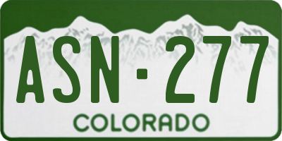 CO license plate ASN277