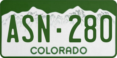 CO license plate ASN280
