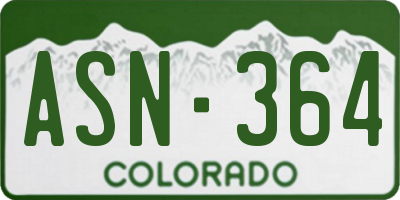 CO license plate ASN364
