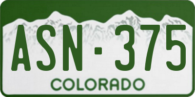 CO license plate ASN375