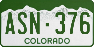 CO license plate ASN376