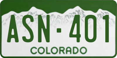 CO license plate ASN401