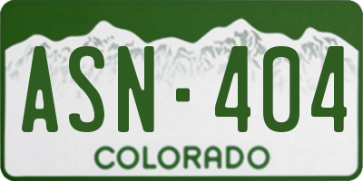 CO license plate ASN404