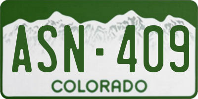 CO license plate ASN409