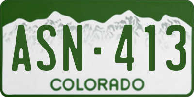 CO license plate ASN413
