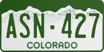 CO license plate ASN427