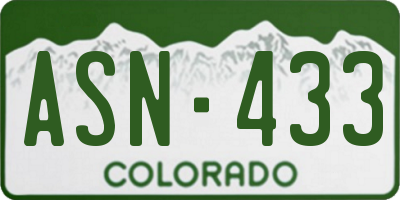 CO license plate ASN433