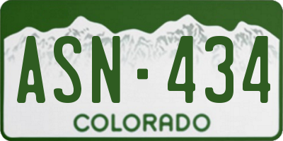 CO license plate ASN434