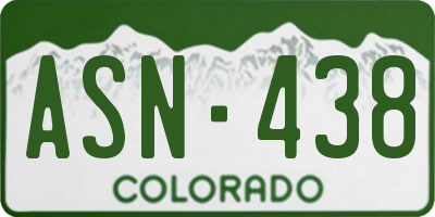 CO license plate ASN438