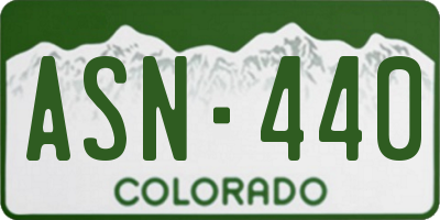 CO license plate ASN440