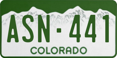 CO license plate ASN441