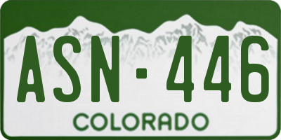CO license plate ASN446